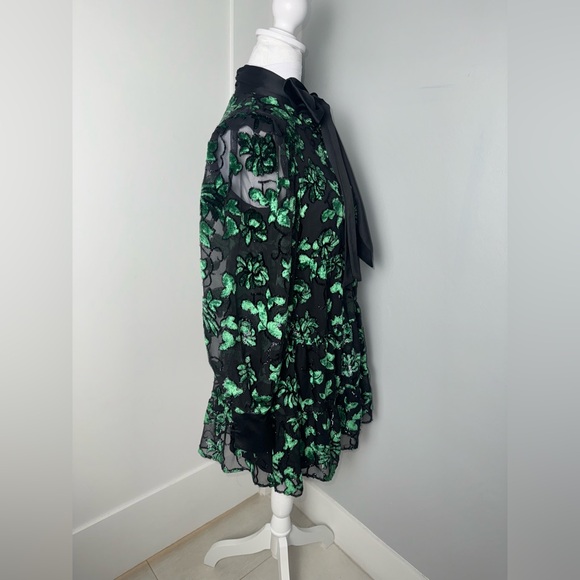 Alice + Olivia Black and Green Mini Dress - Picture 8 of 15